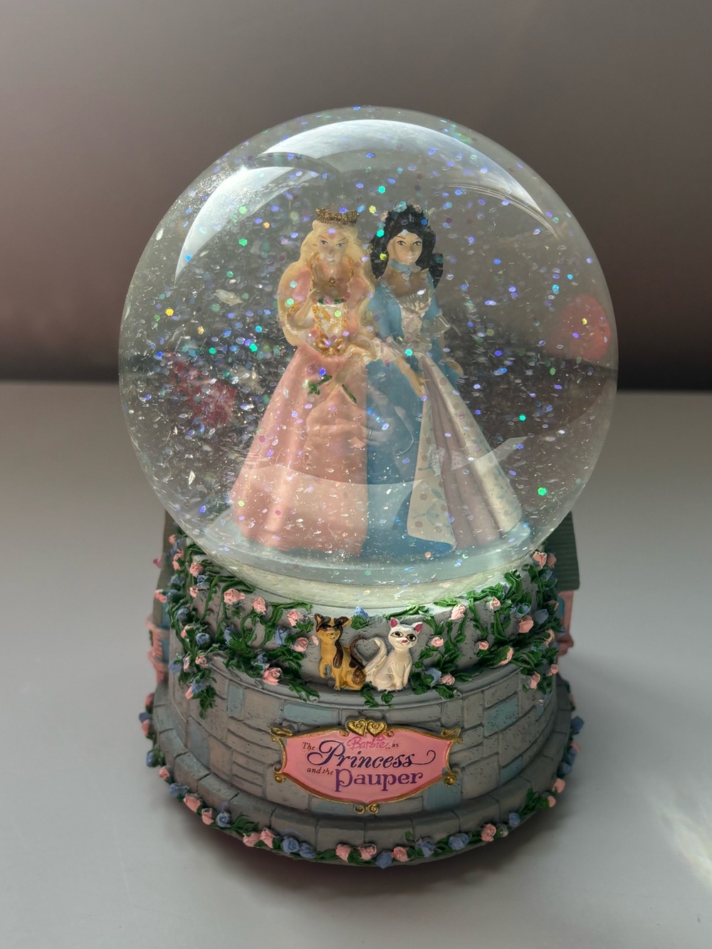 Barbie princess and the pauper snow globe music box